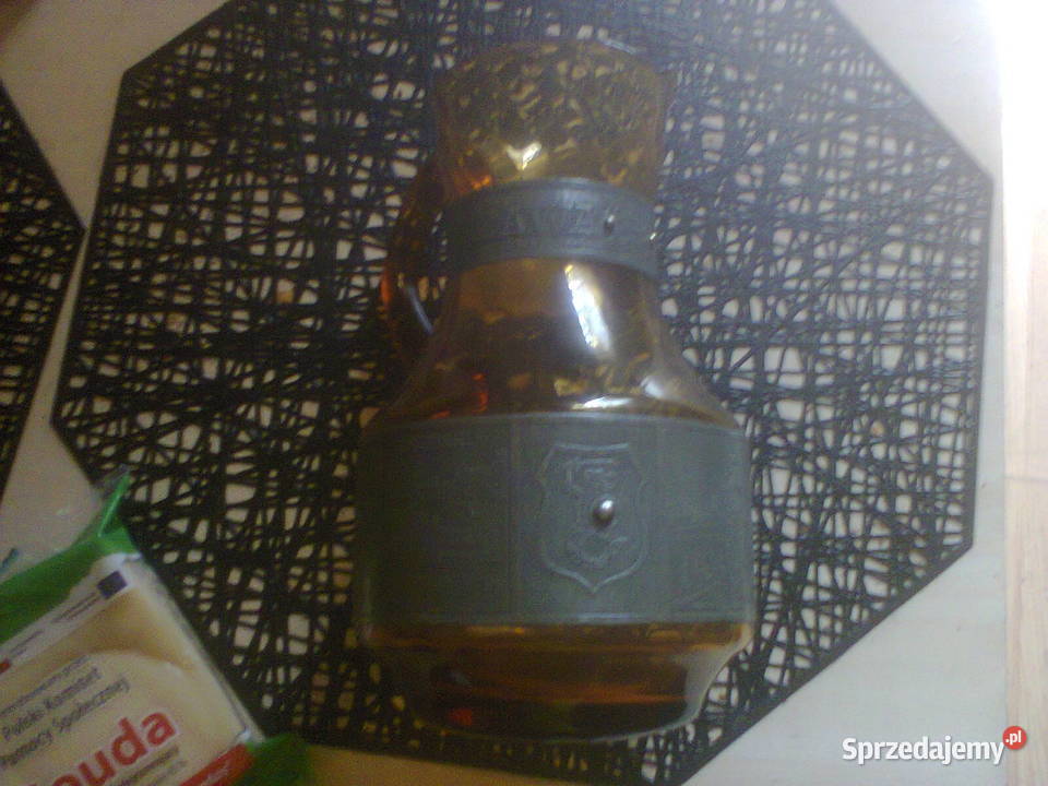 Karafka bursztynowe szkło okute metalem Warszawa