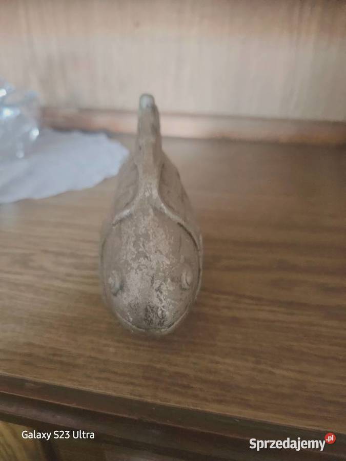 Figurka Ryba dekoracyjna vintage złota warmińsko-mazurskie Olsztyn