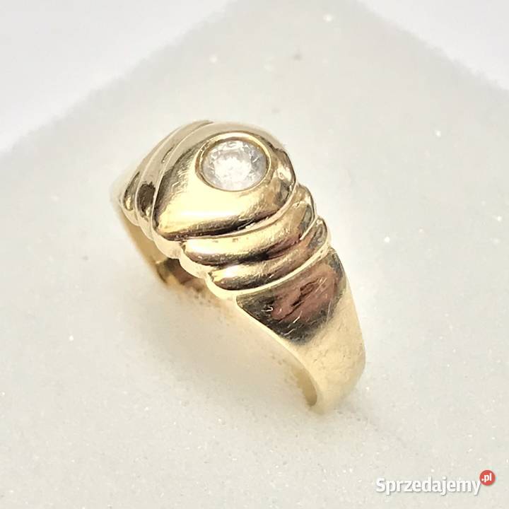 Złoty PIERŚCIONEK 14K cudny KAMIEŃ KRÓLEWNY 15 Warszawa