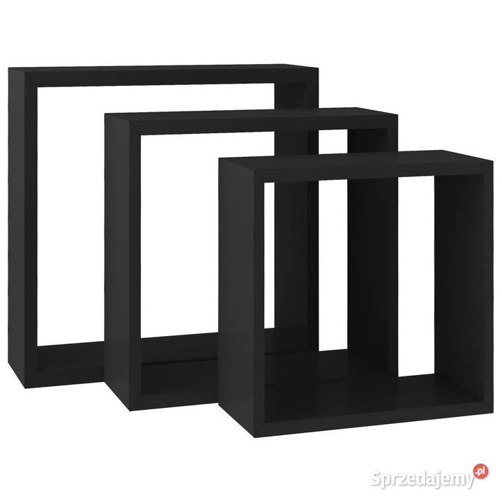 Półki ścienne kostki 3 czarne MDF WM323950 Warszawa