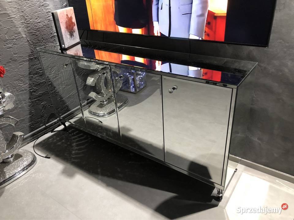 Komoda lustrzana z lustra gałka kryształ noga Kępno