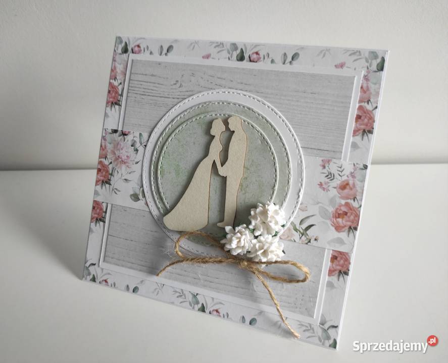 Kartka ręcznie robiona na Ślub handmade Łódź