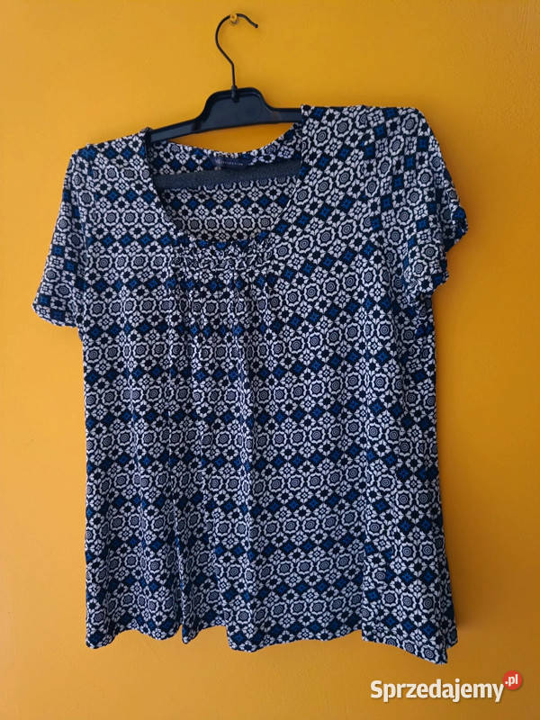 Wiskozowa niebieska bluzeczka we wzór MS r L XL Dąbrowica