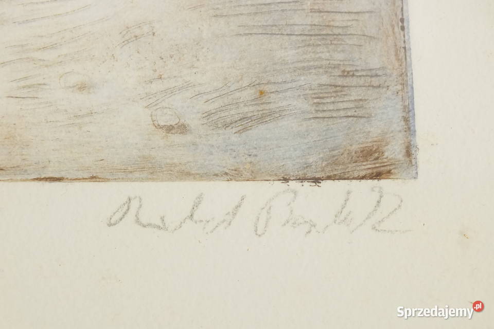 Żuraw grafika kolorowana Lubin