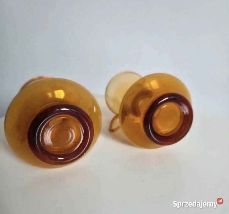 Świecznik wazon kaganek szkło PRL Poznań