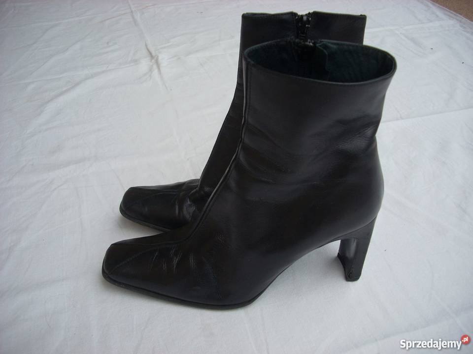 Hiszpańskie Eleganckie Botki Skórzane Lekkie 37 Nowy Sącz
