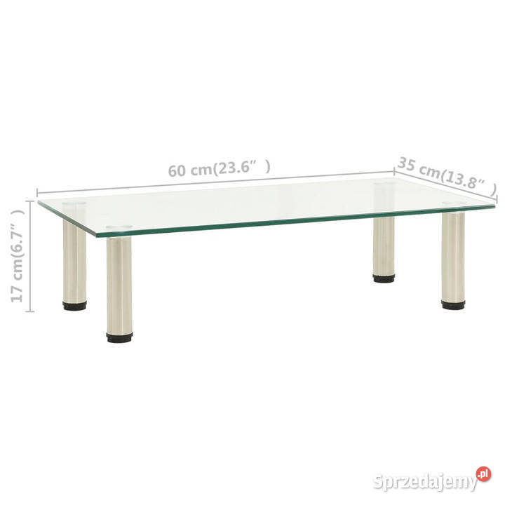Stojak pod TV przezroczysty 60x35x17 szkło Warszawa