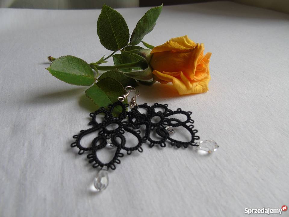 Kolczyki Frywolitkowe Wiśniowa