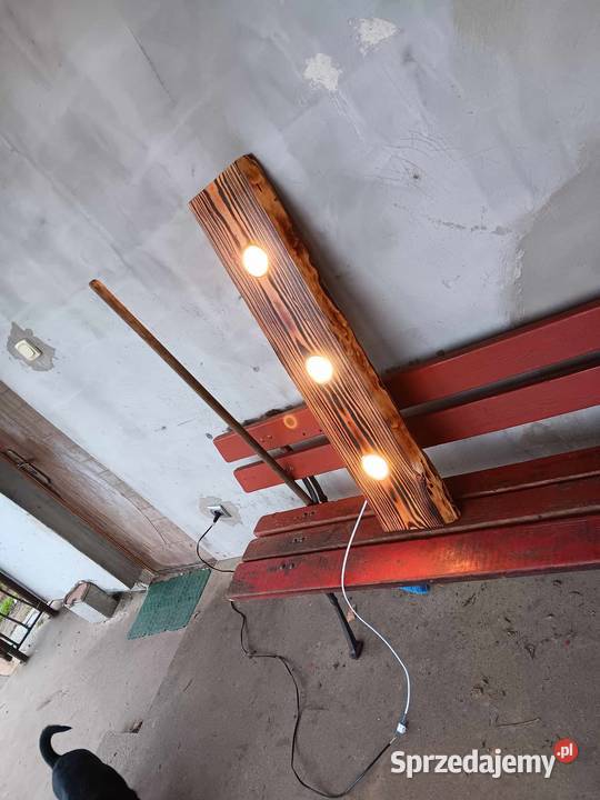 Lampa drewniana na trzy halogeny Ciechanów