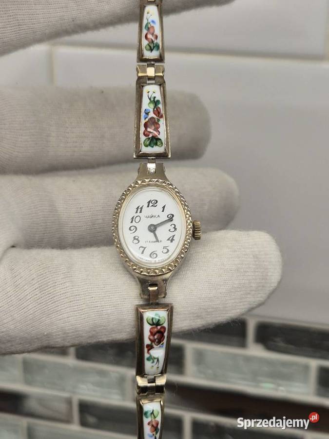 Pozłacany zegarek koktajlowy CzajkaChaika Chorzów