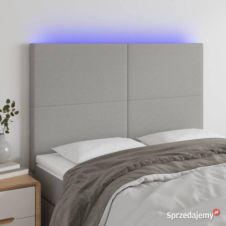 Zagłówek do łóżka z LED jasnoszary 144x5x118128 Warszawa