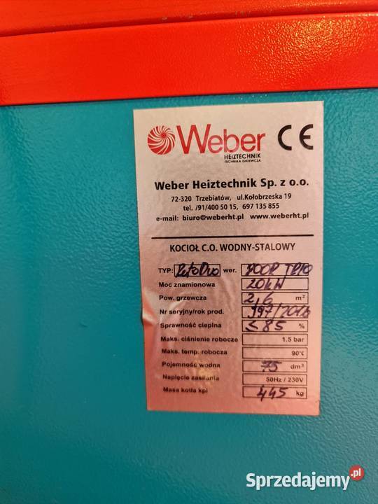 Sprzedam piec na ekogroszek Weber Heiztechnik Piece i kominki Szprotawa