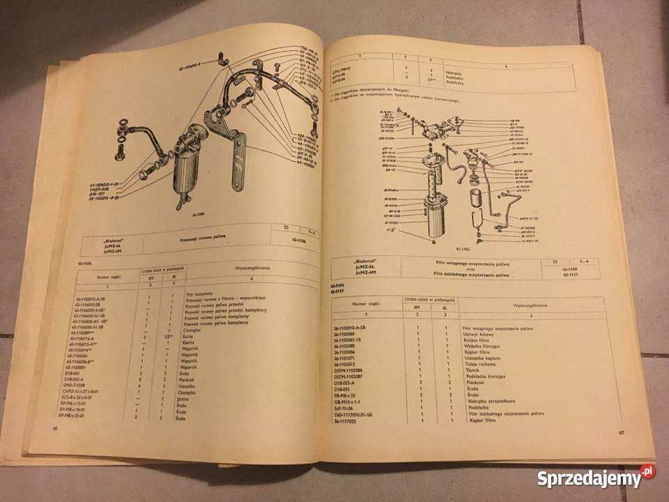 Katalog Części Ciągnik Białoruś JuMZ6L6M 1976 r Ostrów Wielkopolski