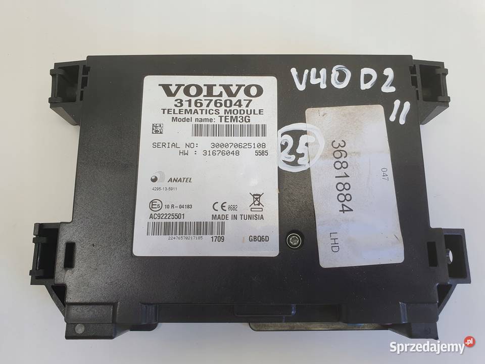 Volvo V40 II lift MODUŁ TELEFONU Sterownik lubelskie Chełm