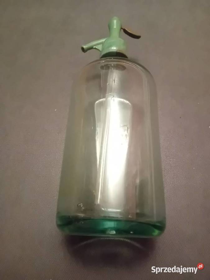 Szklany syfon z ebonitową głowicę lata 50e60e XX Koźminek sprzedam