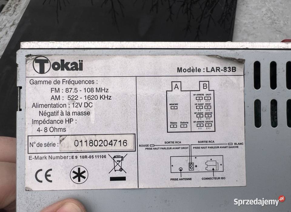 Radio samochodowe Tokai LAR83B Bluetooth MP3 USB świętokrzyskie Kielce