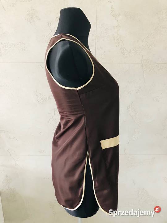 Brązowo kremowy fartuszek kuchenny fartuch 36 S Łódź