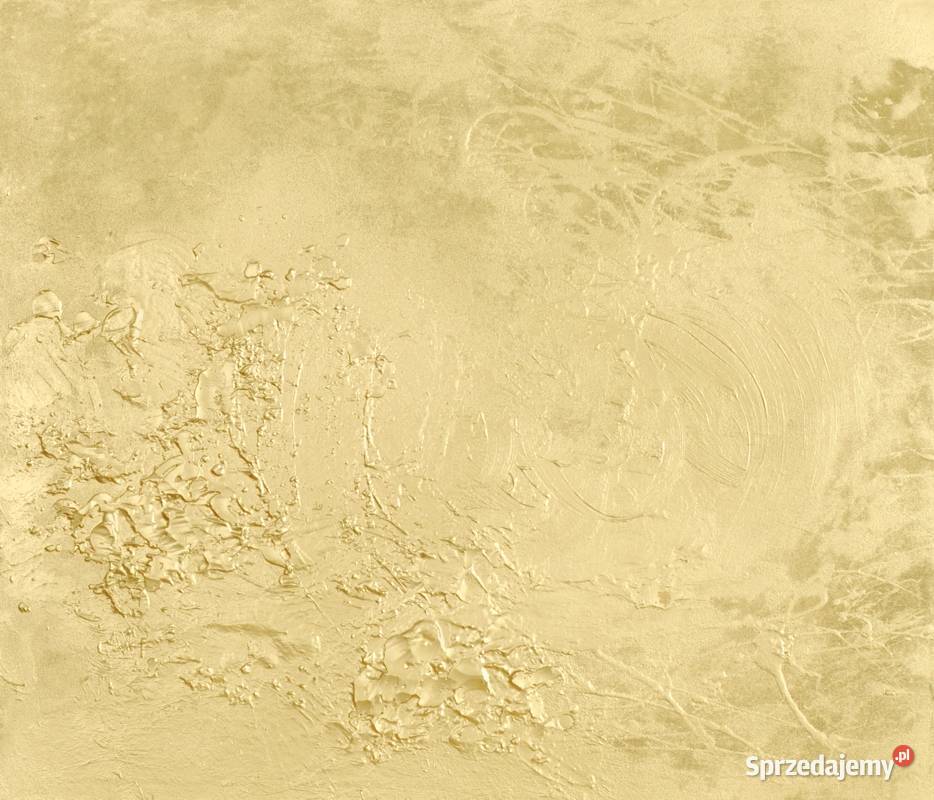 Złoty obraz abstrakcyjny 60x70 na płycie Szczecin