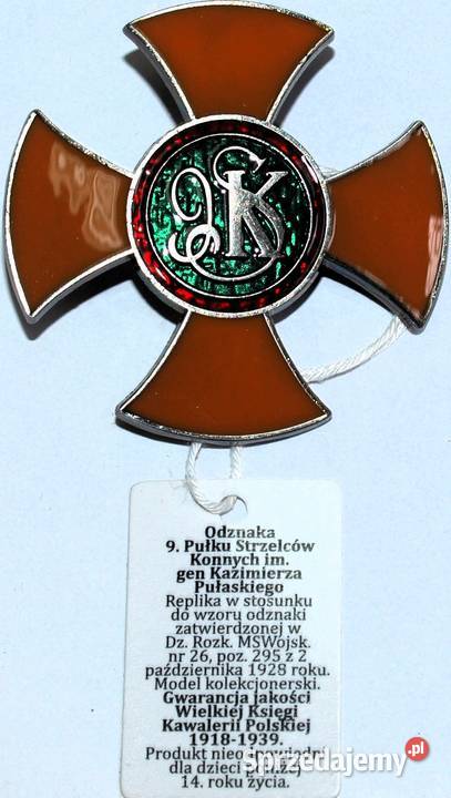Odznaka 9 Pułk Strzelców Konnych im Kazimierza Militaria Warszawa