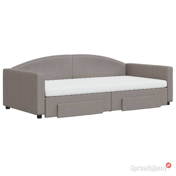 Sofa rozsuwana z szufladami taupe tkanina Warszawa