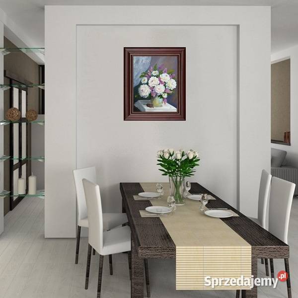 Obraz olejny Białe piwonie biały Lublin