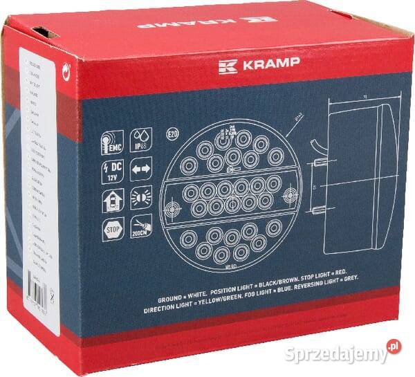 Lampa tylna zespolona LED okrągła 12V 142 mm Do ciągników Kamionna