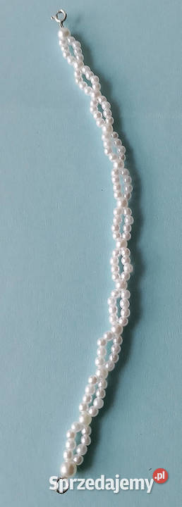 bransoletka z białych perełek Suwałki