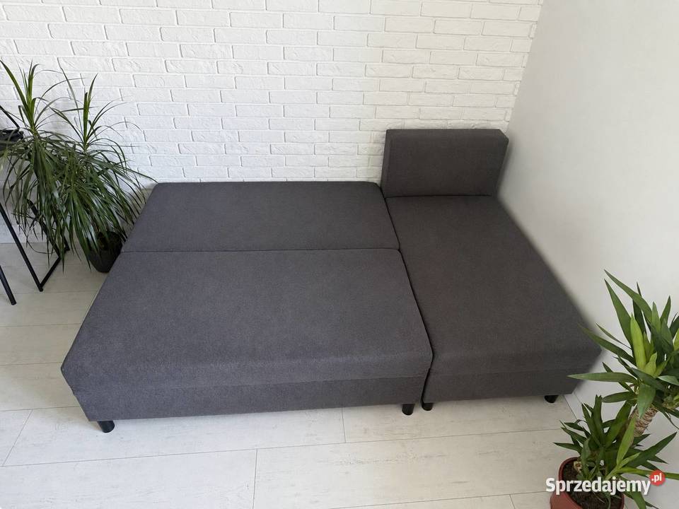 Narożnik z funkcją spania ciemnoszary 200 133
