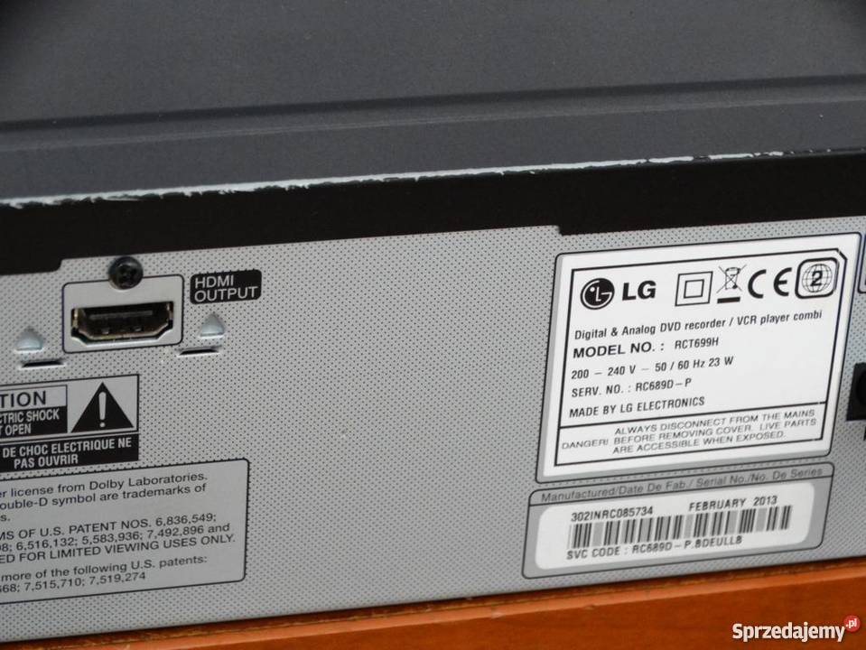 Magnetowid z HDMi USB DVDrec LG RCT699HWYSYŁKA Jasło