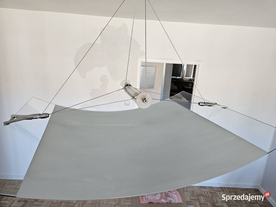 Lampa sufitowa z wiszącą taflą szkła Wrocław