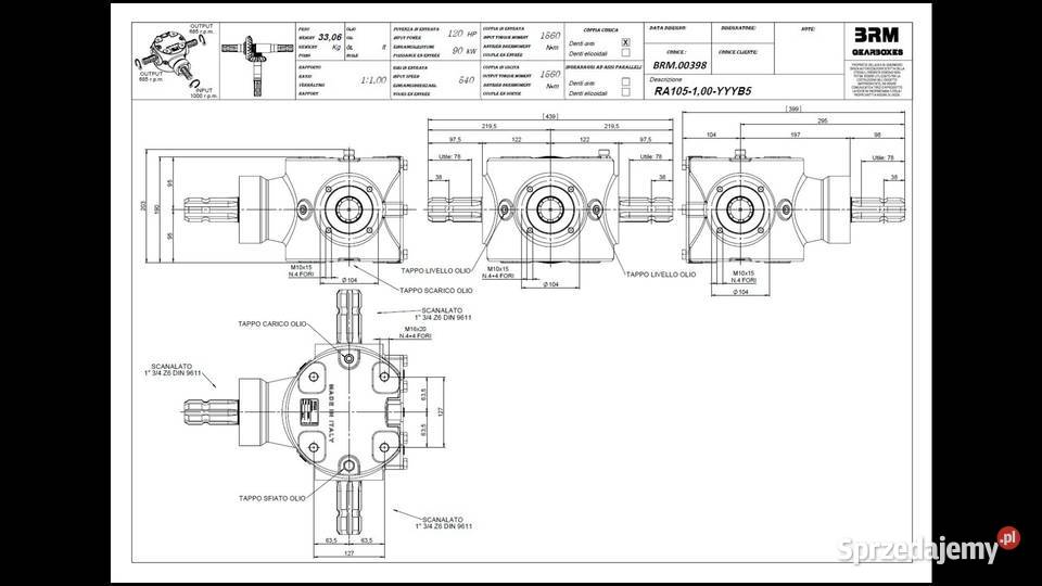 Przekładnia BRM RA105 rozrzutnik przyczepa Słupsk