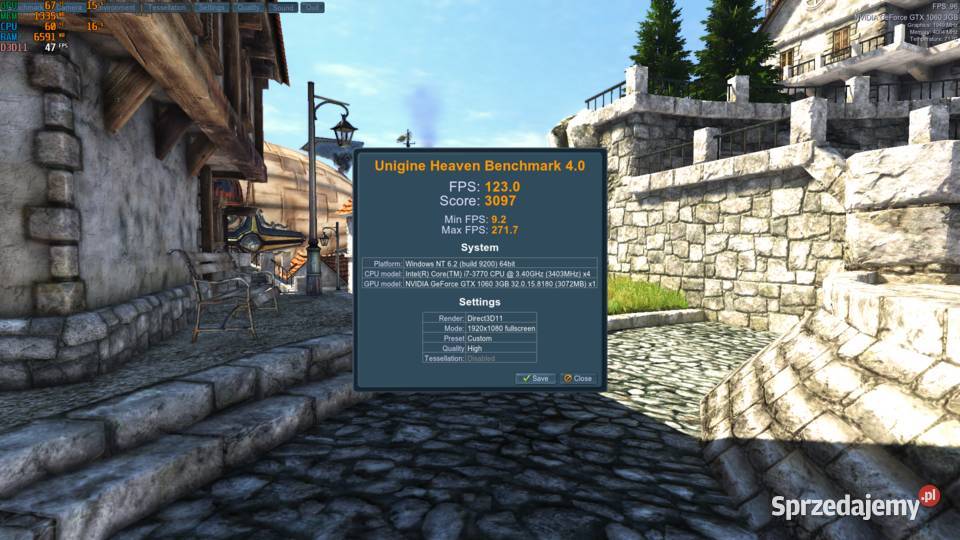 KOMPUTER GAMINGOWY 1080p i73770 GTX 1060 16GB wielkopolskie Ostrów Wielkopolski sprzedam