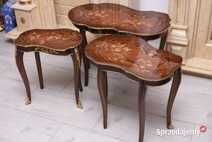 Zestaw Stolików Francuskich Stół Intarsjowany małopolskie Kraków