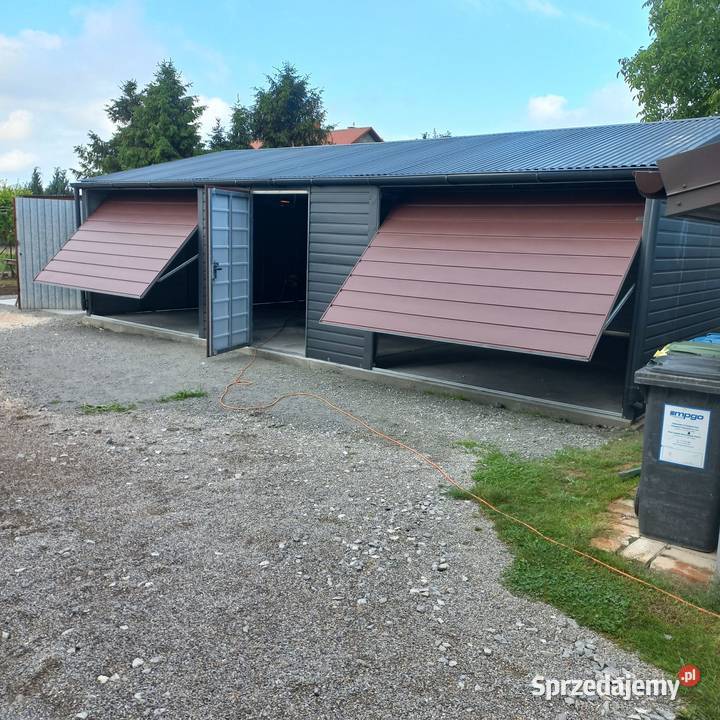 9x6 Garaż blaszany Antracyt mat obrócony spadek Altany i wiaty Łask