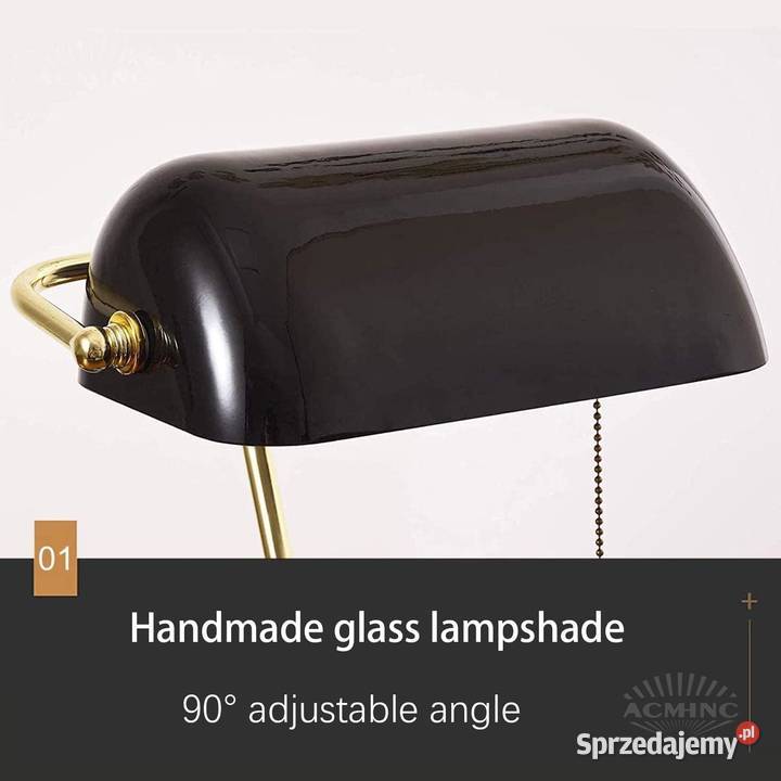 Czarna lampa stołowa w stylu vintage Zawiercie