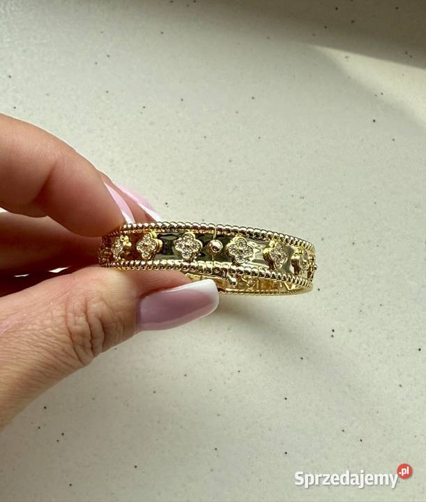 Bransoletka kolor złoty cyrkonie na van Cleef Białystok