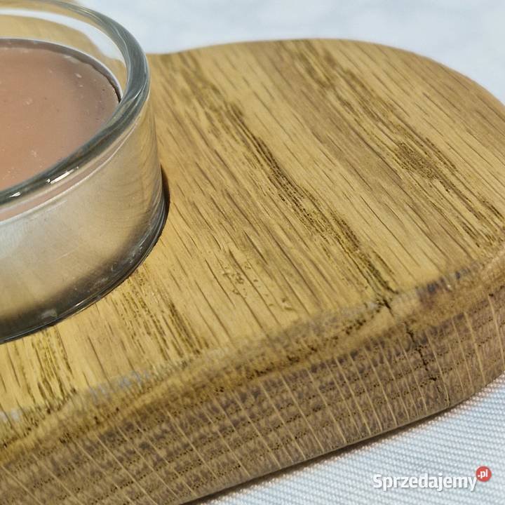 Świecznik drewniany serce dębowe naturalna Świeczniki Sępopol sprzedam