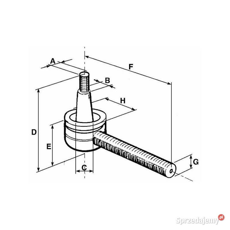 Przegub kulowy 20x1 prawy 01220 Kamionna