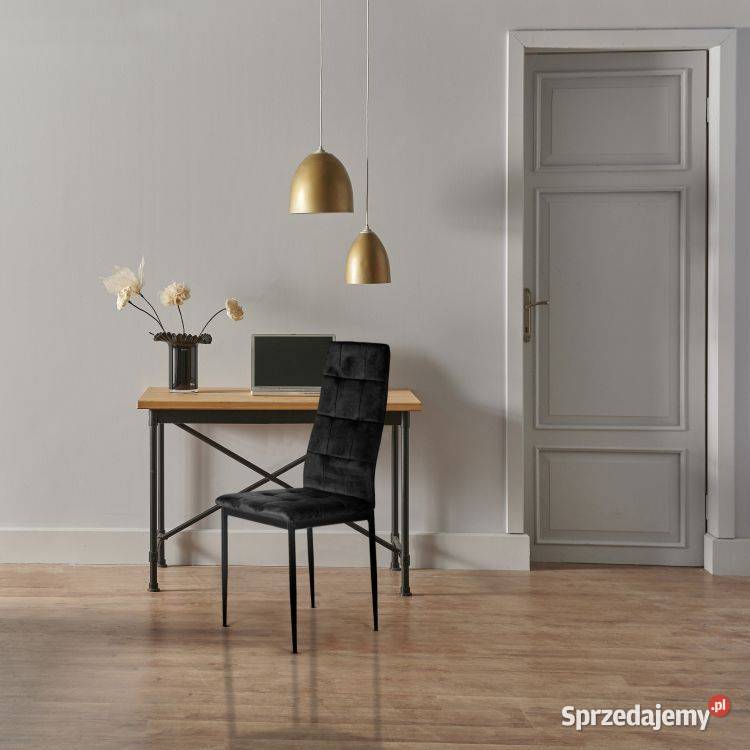 Komplet 4 krzeseł czarne krzesło welurowe do podlaskie Bielsk Podlaski