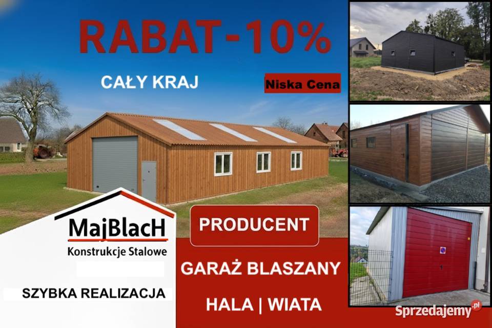 A131Garaż Blaszany Dwuspadowy Złoty Dąb Wiata Zgierz sprzedam