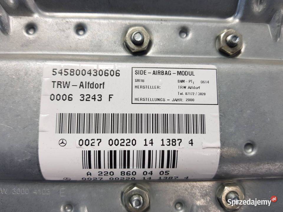 PODUSZKA AIRBAG PRAWA A2208600405 MERCEDES W220 Lipno