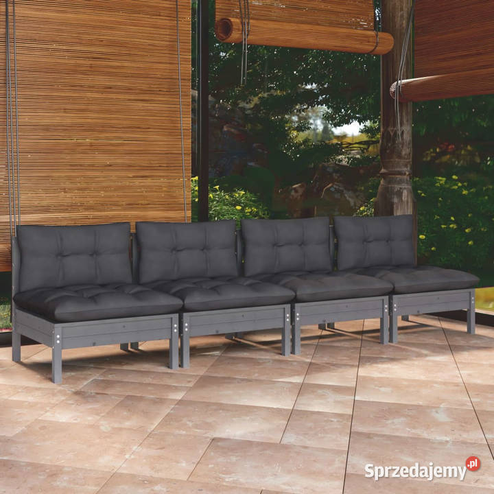 4osobowa sofa z antracytowymi poduszkami lite mazowieckie