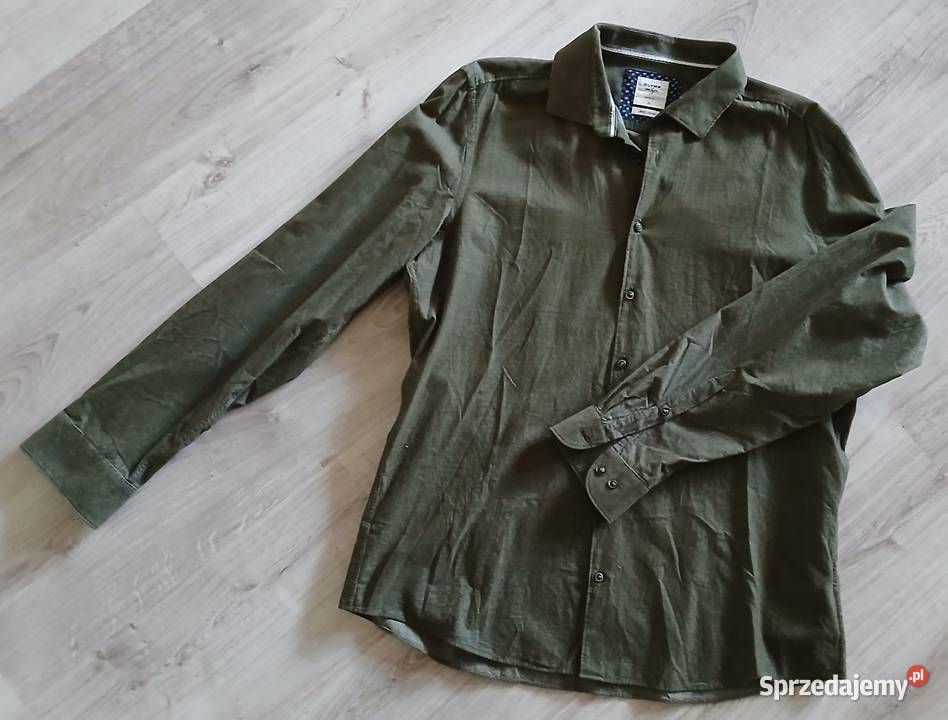 Koszula sztruksowa OLYMP Level Five slim fit zielony Odzież codzienna Lubartów