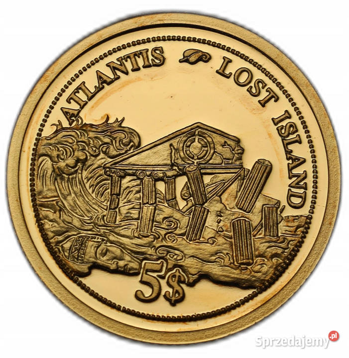 Fidżi 5 dolarów 2006 Atlantyda ZŁOTO K234 Numizmatyka Warszawa