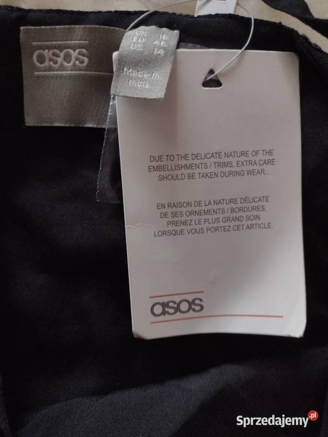 463XL ASOS Bogato zdobiona bluzka wieczorowa Bez wzoru Bluzki i koszule małopolskie Kraków