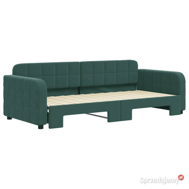 Sofa rozsuwana ciemnozielona aksamit 90x200 mazowieckie