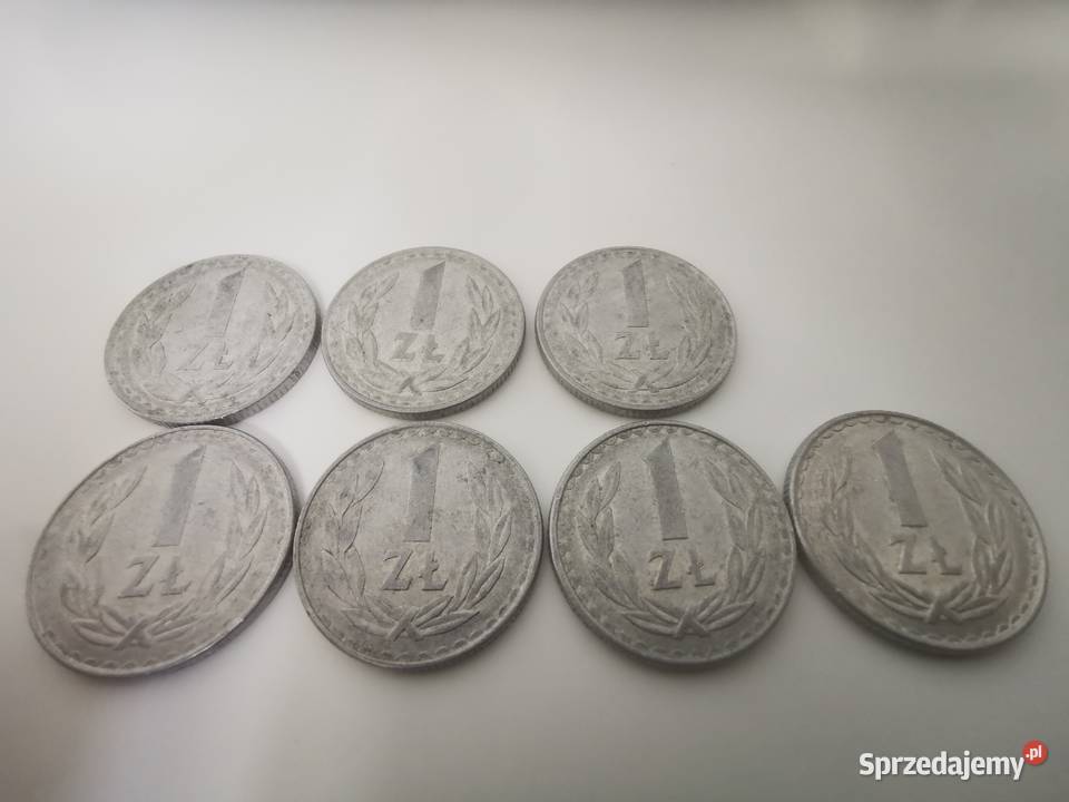 Stare monety 1 złoty 1984 rok PRL 7 sztuk