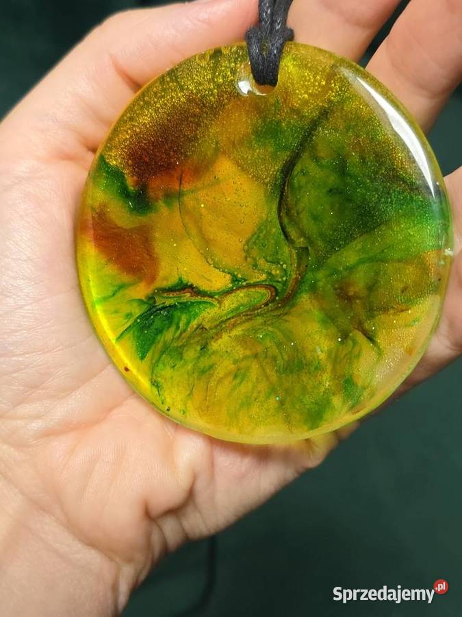 Naszyjnik żółty rękodzieło transparent plus Krasnystaw