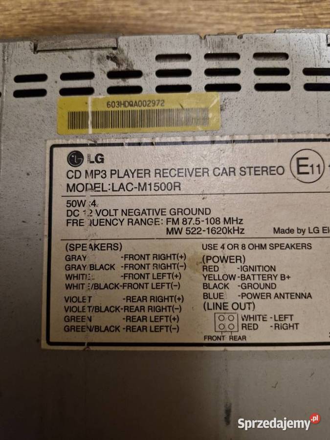 Radio samochodowe LG Lac m1500r łódzkie Aleksandrów Łódzki