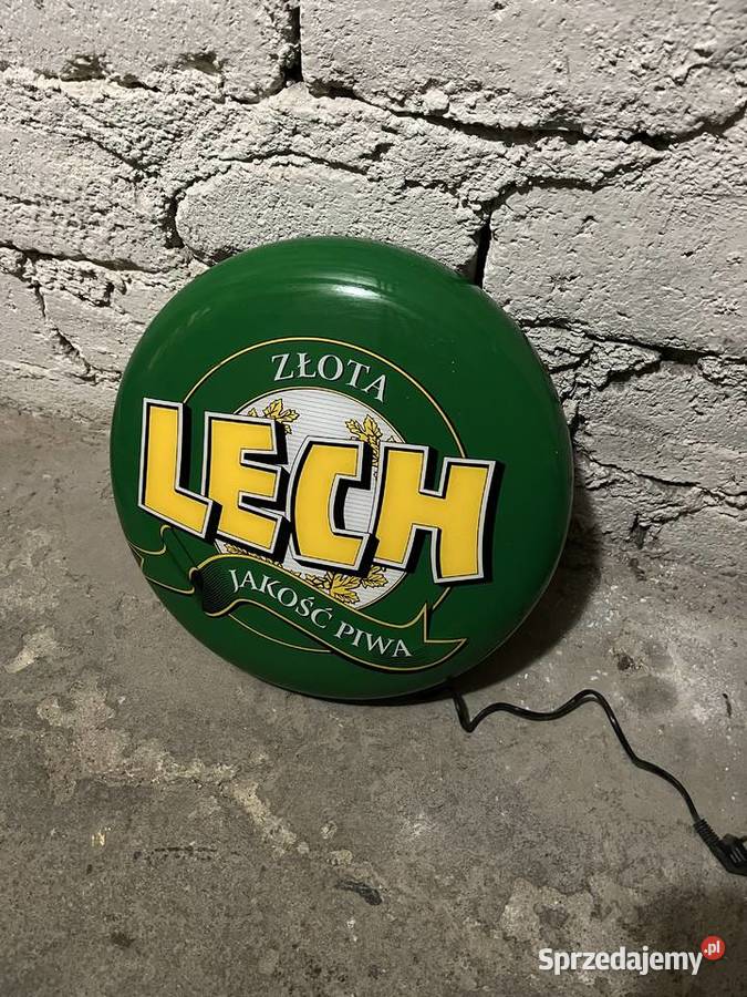Kaseton Lech reklama świecąca zabytek piwo Ostrów Wielkopolski
